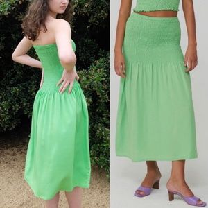PALOMA WOOL Montoro Smocked Skirt / Dress in Green
